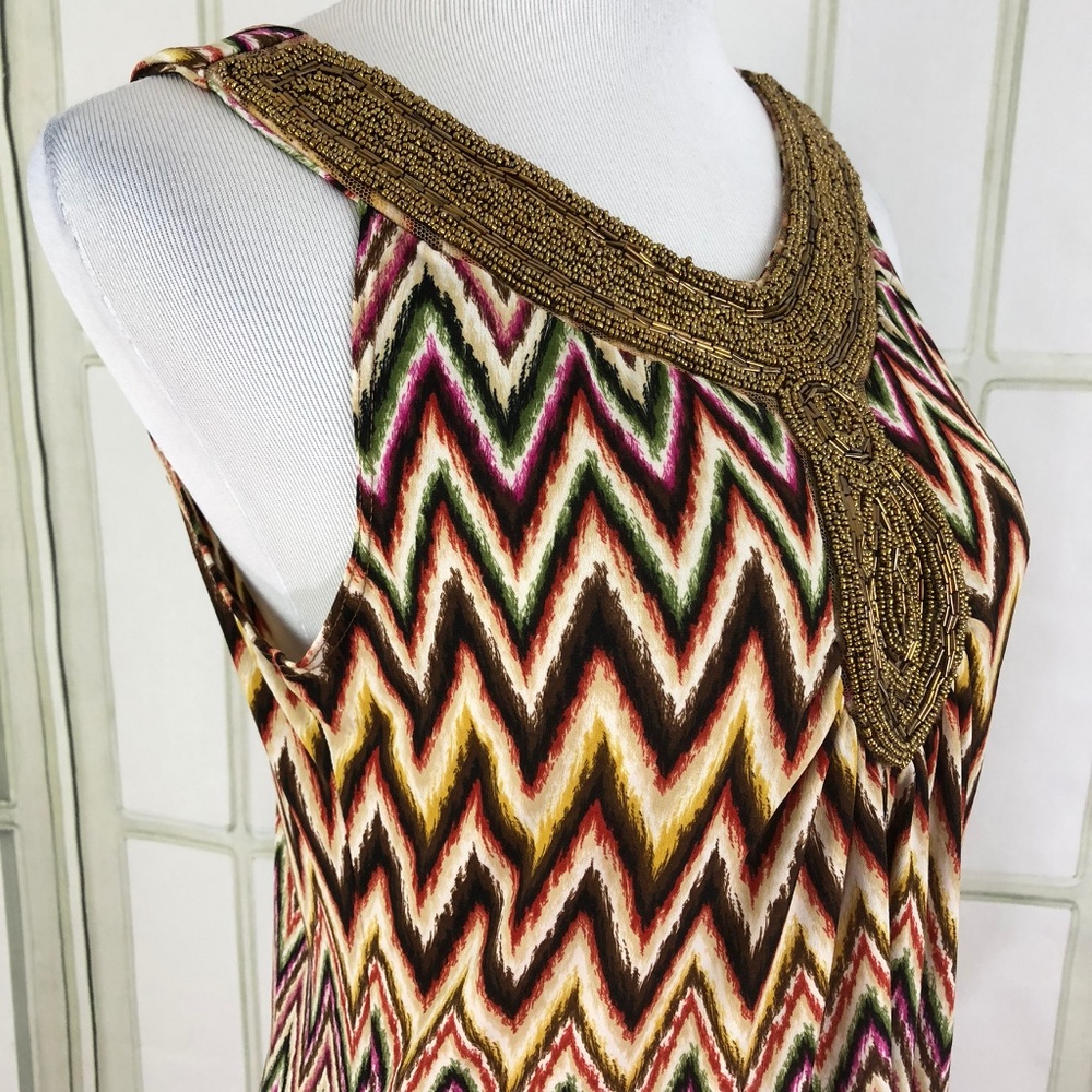 Dressbarn Sleeveless Sequin Trim Slinky Tunic Top - Picture 8 of 8